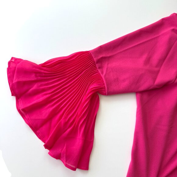 NWT Antthony Collections Cape Jacket Hot Pink Ruched Sleeve Button Closure 3X - Picture 4 of 7